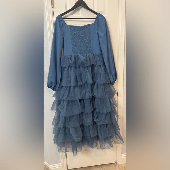 JessaKae Blue Dress with Ruffle Layers - Picture 2 of 3
